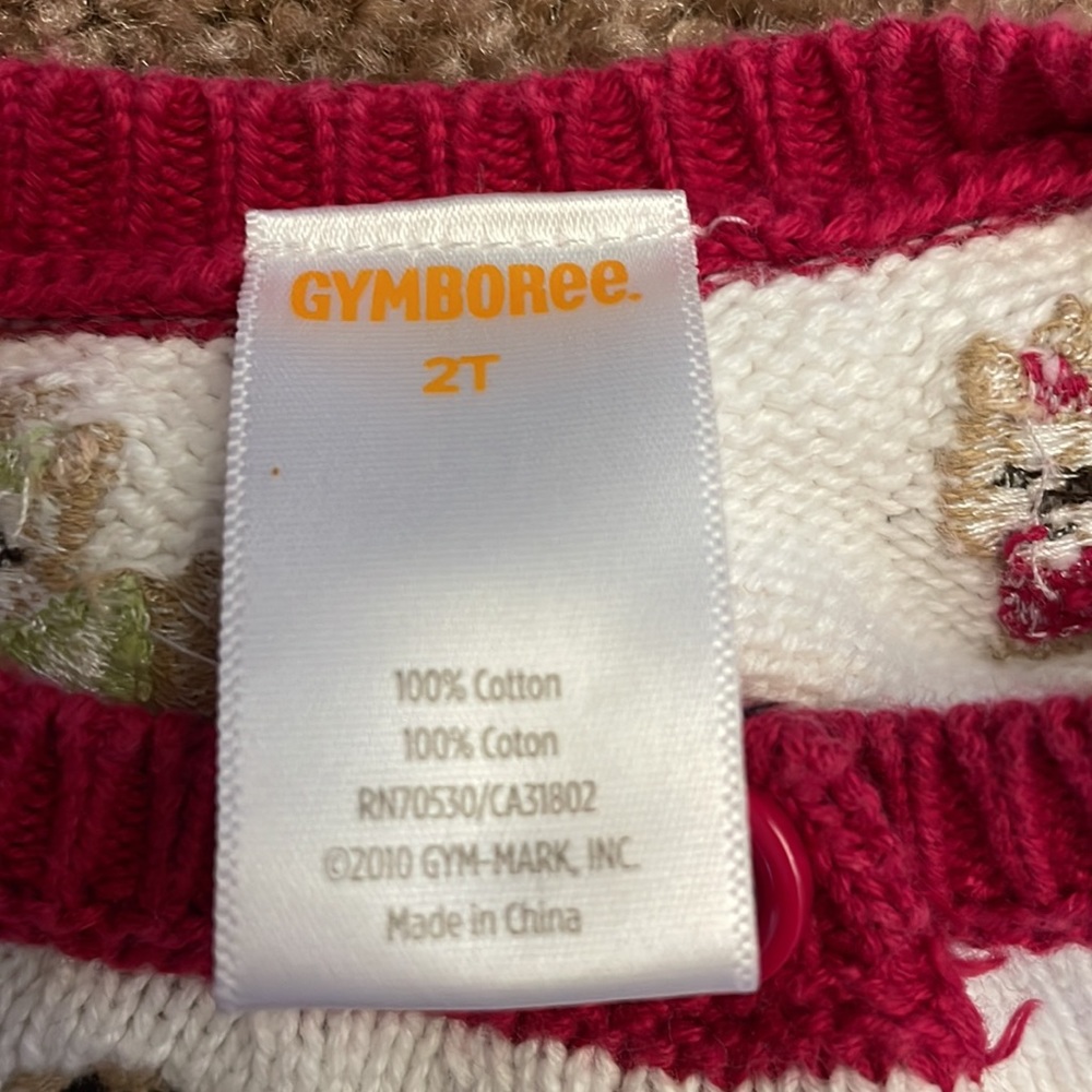 Girls’ Gymboree Red Cable Cardigan Size 2T - Picture 3 of 4